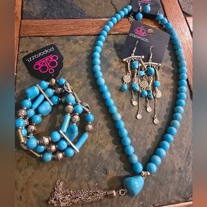 Paparazzi Blue Beaded Necklace Set